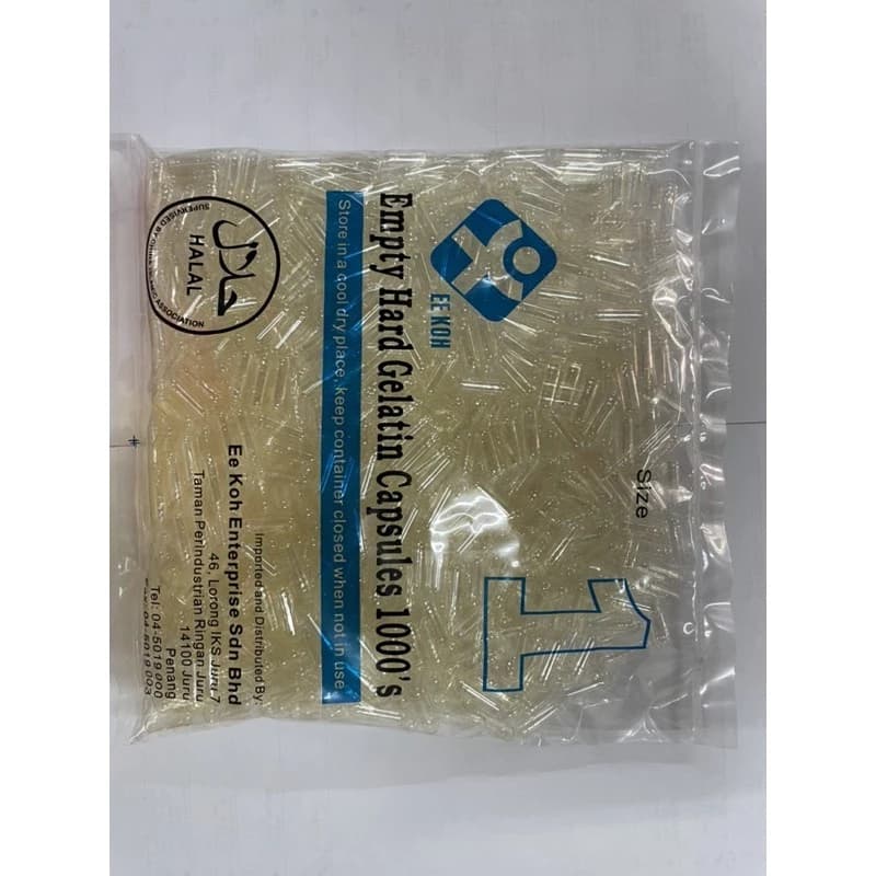 EEKOH Empty Capsules HALAL Size 0 / 1
