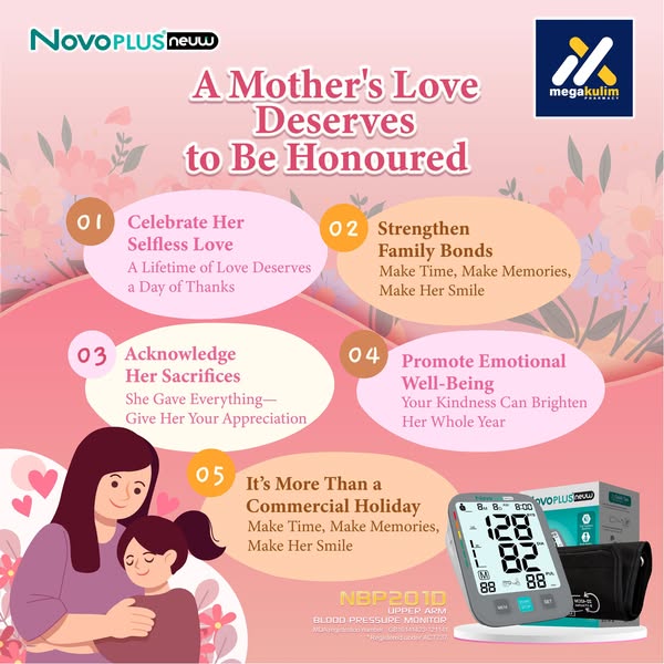 Mega Kulim Pharmacy invites you to celebrate Mom with the gift that truly matters — her health