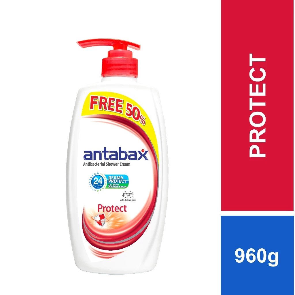 ANTABAX Shower Cream Protect (960g) — 24-Hour Germ Protection & Gentle Skin Care for the Whole Family 💚