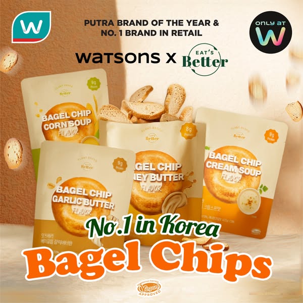 Watsons brings you Korea’s hottest snack trend — EAT’S BETTER Bagel Chips!