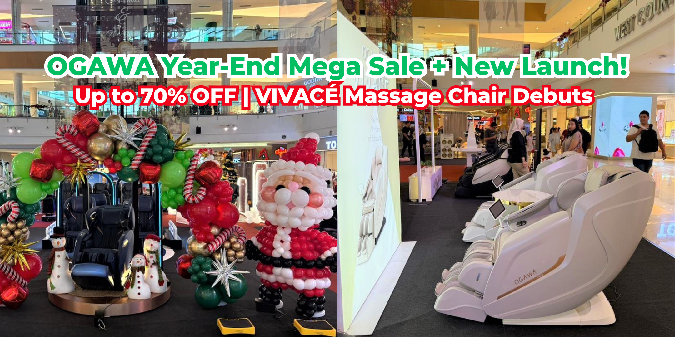 OGAWA Year-End Mega Sale + New Launch! Up to 70% OFF | VIVACÉ Massage Chair Debuts